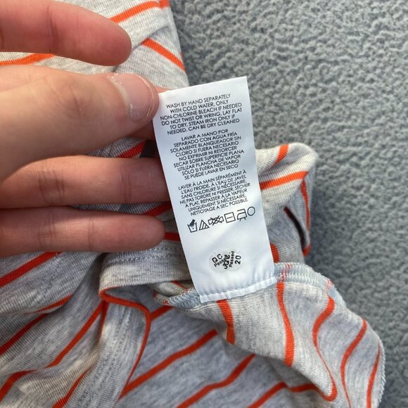 CAbi Womens Heather Gray Orange Stripe Ruffle Tank Top- 5331-Size XS,Lighweight - Picture 6 of 9